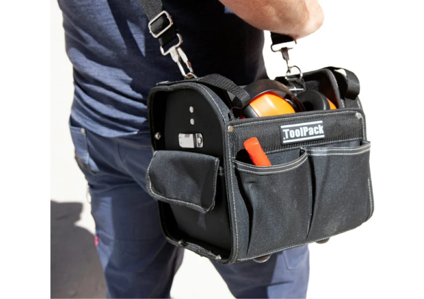 ToolPack Compacte Gereedschapstas, Vierkant Model, Metalen Draaghendel Met Anti-slip Greep, Verstelbare Draagriem 4 ToolPack Compacte Gereedschapstas, Vierkant Model, Metalen Draaghendel Met Anti-slip Greep, Verstelbare Draagriem - Afbeelding 2