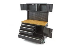 HBM Gereedschapswagen Met Kastenwand, Houten Werkblad, 122 Cm, Zwart -Thuis Gereedschap Winkel hbm 005 110.jpg 1200x600 1a746ebc88