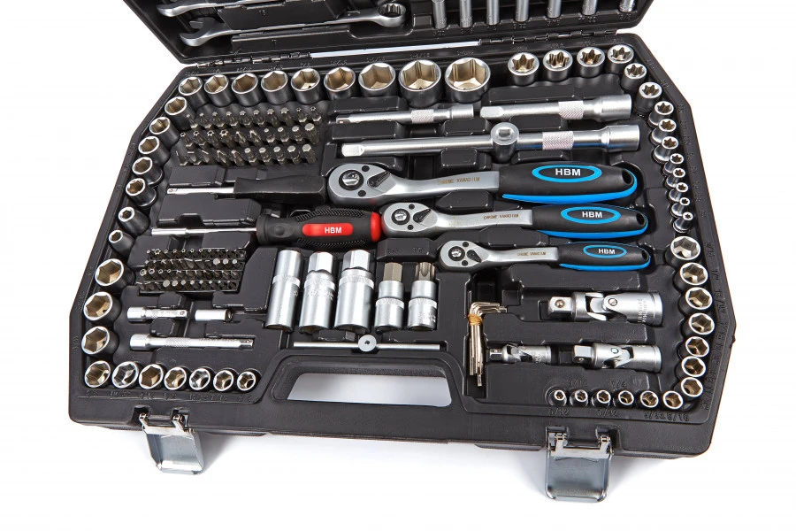 HBM 216 Delige Professionele Doppenset INCH Maten 4 HBM 216 Delige Professionele Doppenset INCH Maten - Afbeelding 2