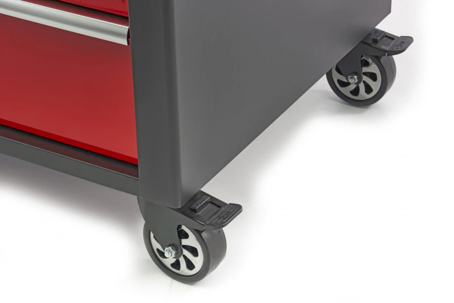 HBM Verrijdbare Gereedschapswagen, Werkbank Met Houten Werkblad 10 Laden, Rood Zwart 11 HBM Verrijdbare Gereedschapswagen, Werkbank Met Houten Werkblad 10 Laden, Rood Zwart - Afbeelding 9
