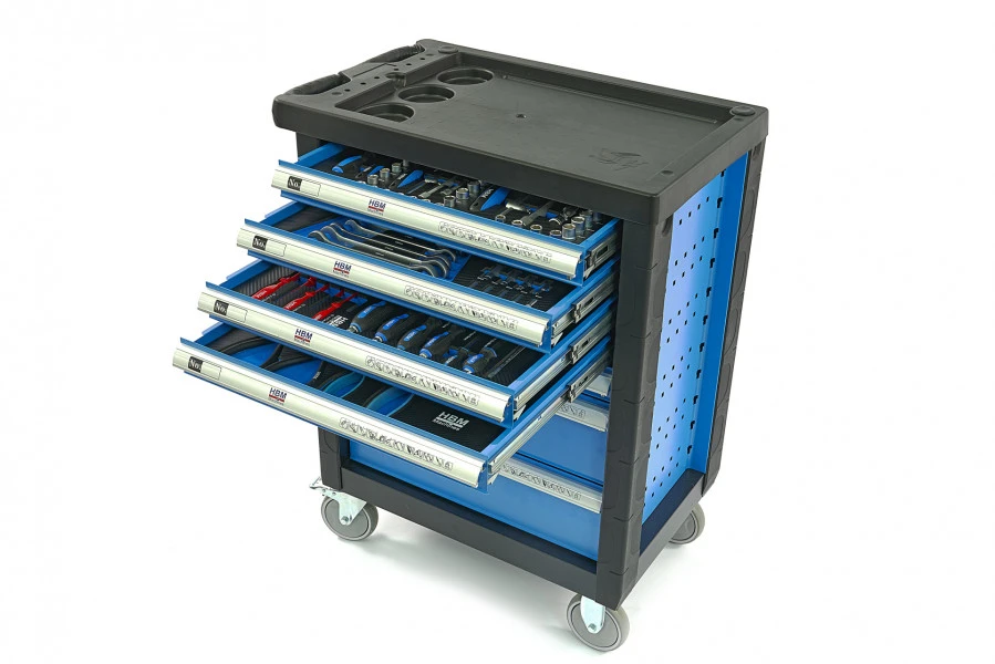 HBM Premium Gevulde Gereedschapswagen - 154 Delig 4 HBM Premium Gevulde Gereedschapswagen - 154 Delig - Afbeelding 2