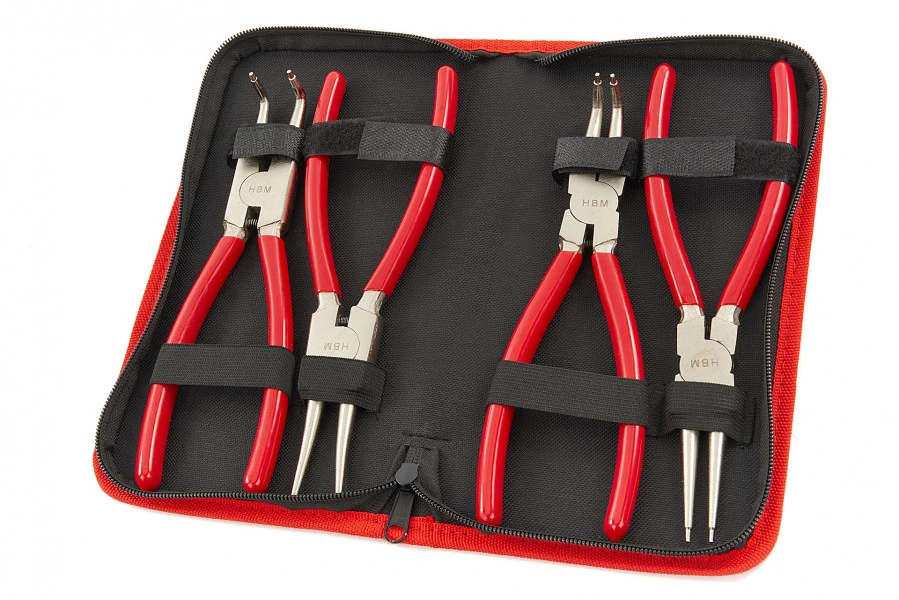 HBM 4 Delige 225 Mm Seegerringtangenset, Borgveertangenset 4 HBM 4 Delige 225 Mm Seegerringtangenset, Borgveertangenset - Afbeelding 2