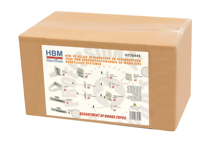 HBM Ophanghaken En Rekken 28-delig Voor Gereedschapsborden Met Vierkante Gaten 4 HBM Ophanghaken En Rekken 28-delig Voor Gereedschapsborden Met Vierkante Gaten - Afbeelding 2