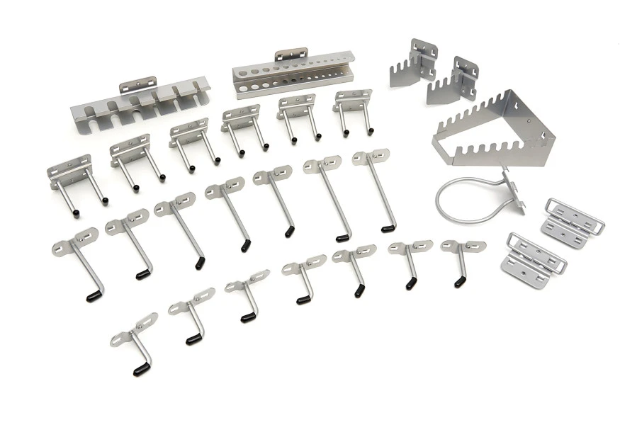 HBM Ophanghaken En Rekken 28-delig Voor Gereedschapsborden Met Vierkante Gaten 3 HBM Ophanghaken En Rekken 28-delig Voor Gereedschapsborden Met Vierkante Gaten