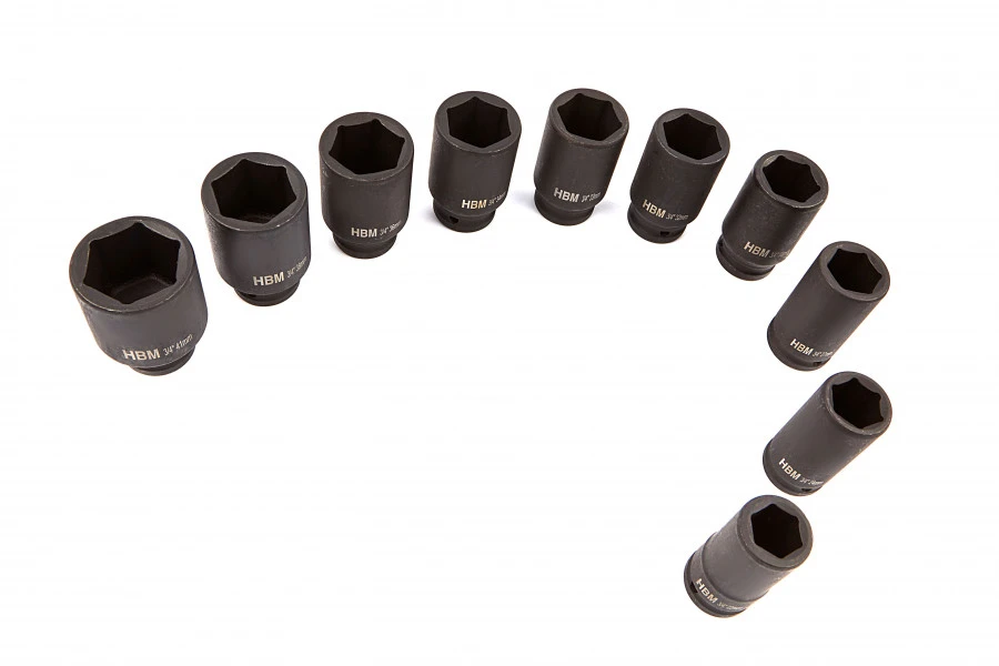 HBM 3/4" Krachtdoppenset Grote Maten 10 Delig 4 HBM 3/4" Krachtdoppenset Grote Maten 10 Delig - Afbeelding 2