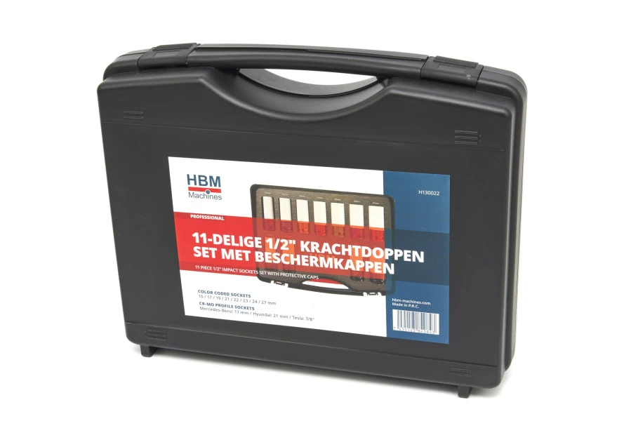 HBM Lange Krachtdoppenset Met Beschermkappen 11-delig, 1/2 Inch 7 HBM Lange Krachtdoppenset Met Beschermkappen 11-delig, 1/2 Inch - Afbeelding 5