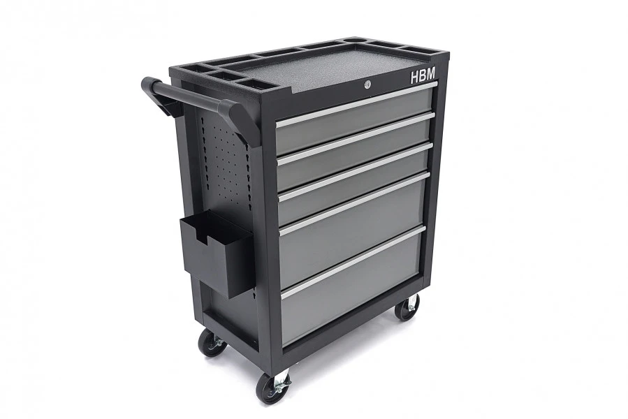 HBM Verrijdbare Gereedschapswagen Met 5 Laden - 80cm - Zwart 14 HBM Verrijdbare Gereedschapswagen Met 5 Laden - 80cm - Zwart - Afbeelding 12