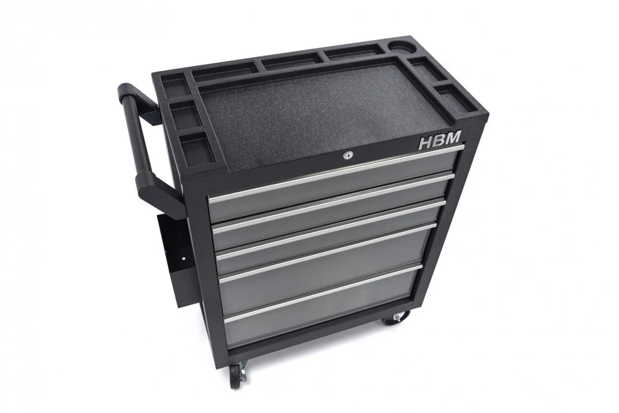 HBM Verrijdbare Gereedschapswagen Met 5 Laden - 80cm - Zwart 15 HBM Verrijdbare Gereedschapswagen Met 5 Laden - 80cm - Zwart - Afbeelding 13