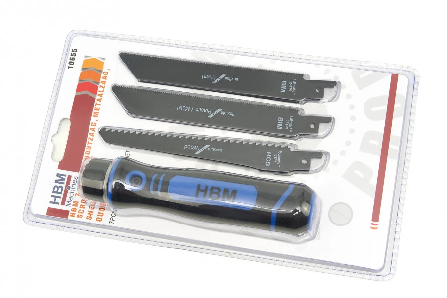 HBM 7 Delige Houtzaag, Metaalzaag, Schrobzaag Met Snelwisselhouder 7 HBM 7 Delige Houtzaag, Metaalzaag, Schrobzaag Met Snelwisselhouder - Afbeelding 5