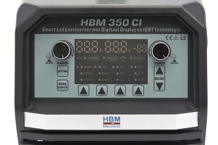 HBM 350 CI Smart Led Mig Lasinverter Met Digitaal Display En IGBT Technologie 400 Volt – Zwart 20 HBM 350 CI Smart Led Mig Lasinverter Met Digitaal Display En IGBT Technologie 400 Volt – Zwart - Afbeelding 18