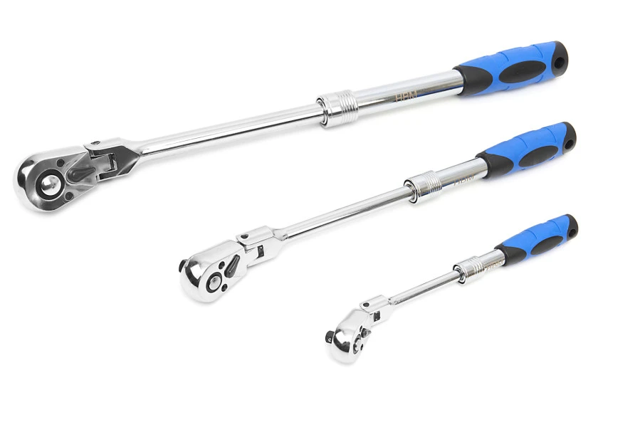 HBM 3 Delige Professionele Uitschuifbare Ratelset Met Kantelbare Koppen 4 HBM 3 Delige Professionele Uitschuifbare Ratelset Met Kantelbare Koppen - Afbeelding 2