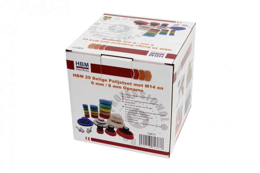 HBM 29 Delige Polijstset Met M14 En 6 Mm/ 8 Mm Opname 5 HBM 29 Delige Polijstset Met M14 En 6 Mm/ 8 Mm Opname - Afbeelding 3