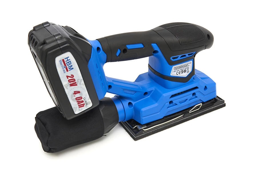 HBM Professionele 20 Volt 4,0AH Lion Vlakschuurmachine Inclusief 2 Lion Accu's En 15 Schuurvellen 4 HBM Professionele 20 Volt 4,0AH Lion Vlakschuurmachine Inclusief 2 Lion Accu's En 15 Schuurvellen - Afbeelding 2