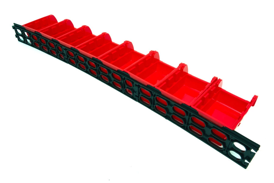 HBM 8 Delige Opbergbakken, Stapelbakkkenset Met Ophangrails Voor Wandmontage 4 HBM 8 Delige Opbergbakken, Stapelbakkkenset Met Ophangrails Voor Wandmontage - Afbeelding 2