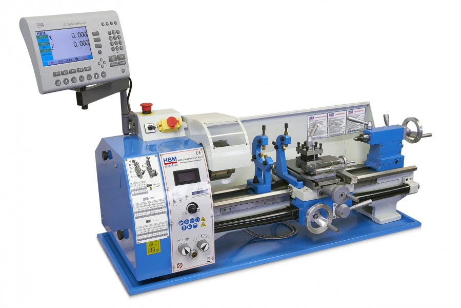 HBM 250 X 550 Profi Vario Metaaldraaibank Compleet Met 2 Assig LCD Digitaal Uitleessysteem 3 HBM 250 X 550 Profi Vario Metaaldraaibank Compleet Met 2 Assig LCD Digitaal Uitleessysteem