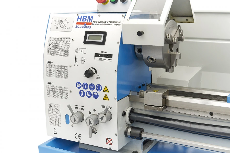 HBM 320 X 900 DRO Professionele Variabele Metaaldraaibank Compleet Met LCD Display 7 HBM 320 X 900 DRO Professionele Variabele Metaaldraaibank Compleet Met LCD Display - Afbeelding 5