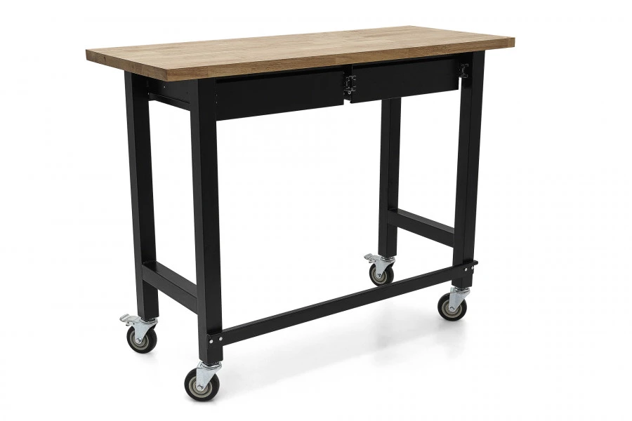 HBM Werkbank Met Massief Houten Blad, 2 Laden, Verrijdbaar, 122 Cm 6 HBM Werkbank Met Massief Houten Blad, 2 Laden, Verrijdbaar, 122 Cm - Afbeelding 4