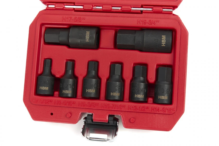 HBM 14 Delige Kracht Inbus Doppenset Inch Maten 3 HBM 14 Delige Kracht Inbus Doppenset Inch Maten