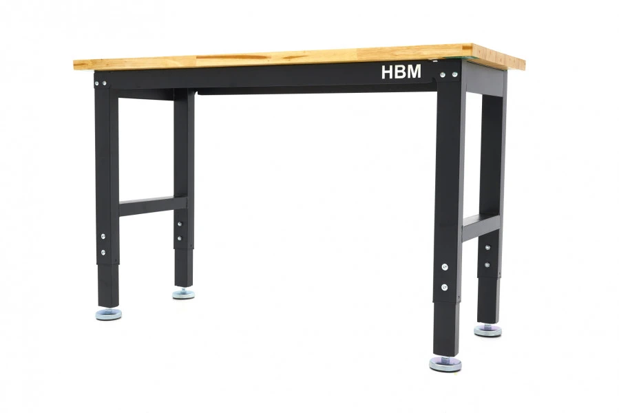 HBM Werkbank Met Massief Houten Blad, In Hoogte Verstelbaar, 122 Cm 6 HBM Werkbank Met Massief Houten Blad, In Hoogte Verstelbaar, 122 Cm - Afbeelding 4