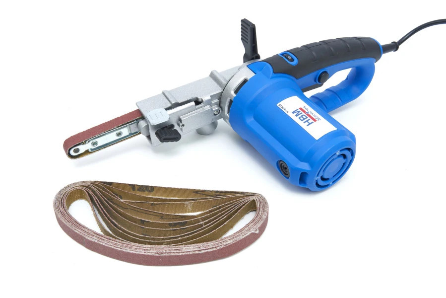 HBM Powerfile / Stripschuurmachine / Bandschuurmachine Met Stofopvang - 400 Watt. Inclusief 10 Schuurbanden 3 HBM Powerfile / Stripschuurmachine / Bandschuurmachine Met Stofopvang - 400 Watt. Inclusief 10 Schuurbanden