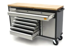 HBM Gereedschapswagen Met Houten Werkblad - 168 Cm - Grijs -Thuis Gereedschap Winkel hbm 523 4.jpg 1200x600 130afebc88